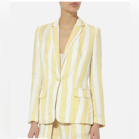 Frame Denim Jackets & Blazers - Stripped NEW FRAME 100% Linen Stripe Blazer size 0